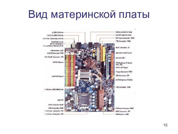 Вид материнской платы 10 