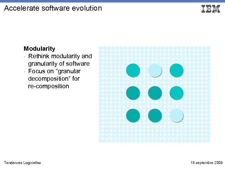 Accelerate software evolution Modularity § Rethink modularity and granularity of software § Focus on