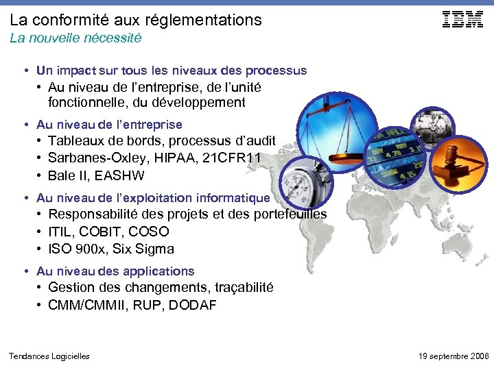 La conformité aux réglementations La nouvelle nécessité • Un impact sur tous les niveaux