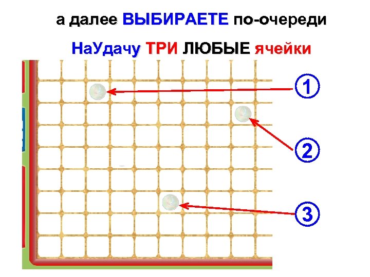 а далее ВЫБИРАЕТЕ по-очереди На. Удачу ТРИ ЛЮБЫЕ ячейки 1 2 3 
