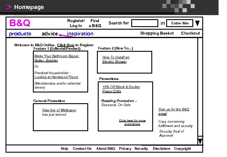 > Homepage B&Q Register/ Log In products advice Find a B&Q inspiration Welcome to