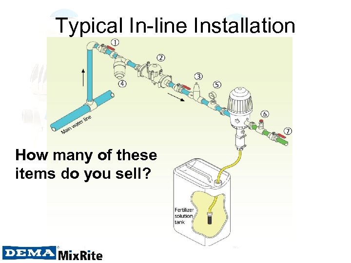 Typical In-line Installation How many of these items do you sell? 