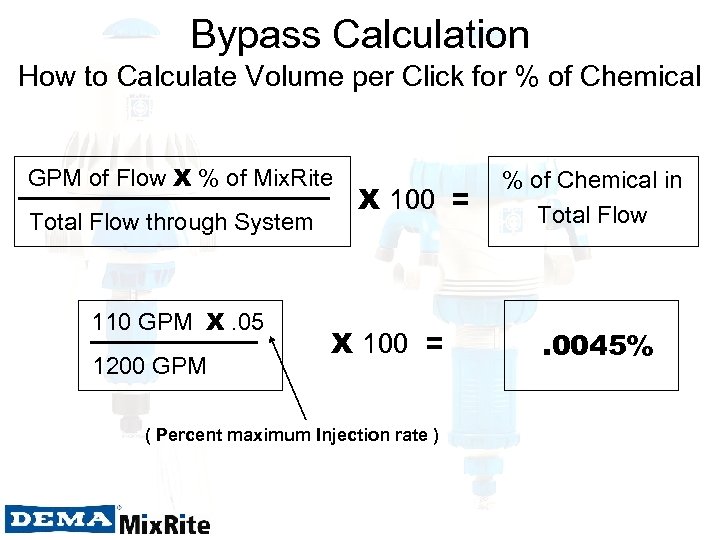 Bypass Calculation How to Calculate Volume per Click for % of Chemical GPM of