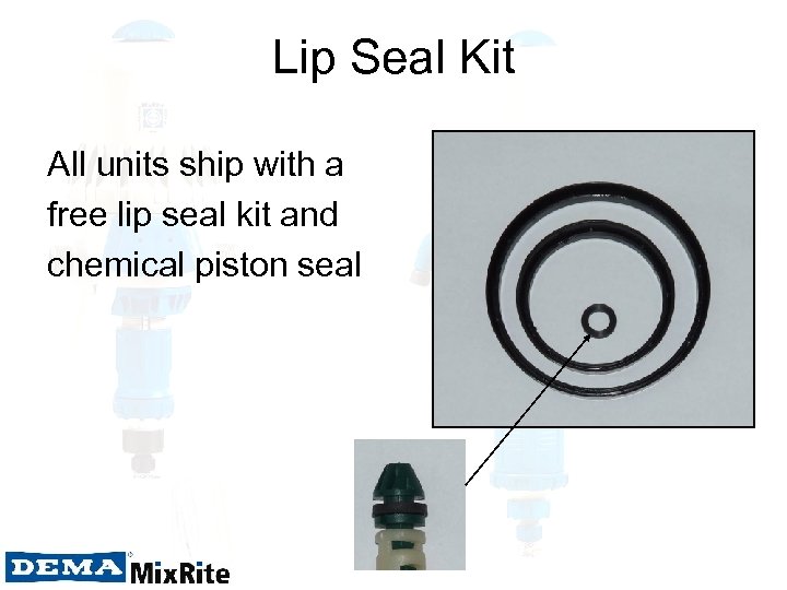 Lip Seal Kit All units ship with a free lip seal kit and chemical
