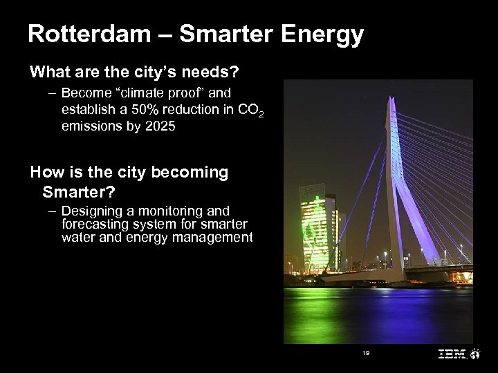 Rotterdam – Smarter Energy What are the city’s needs? – Become “climate proof” and