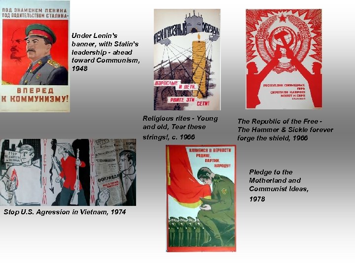 Under Lenin's banner, with Stalin's leadership - ahead toward Communism, 1948 Religious rites -