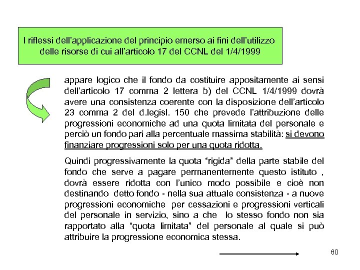 I riflessi dell’applicazione del principio emerso ai fini dell’utilizzo delle risorse di cui all’articolo