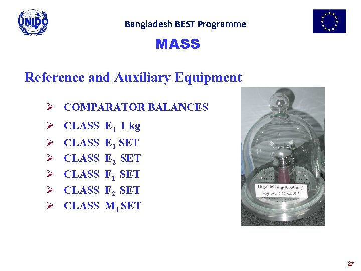 Bangladesh BEST Programme MASS Reference and Auxiliary Equipment Ø COMPARATOR BALANCES Ø Ø Ø