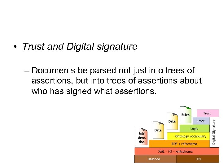  • Trust and Digital signature – Documents be parsed not just into trees