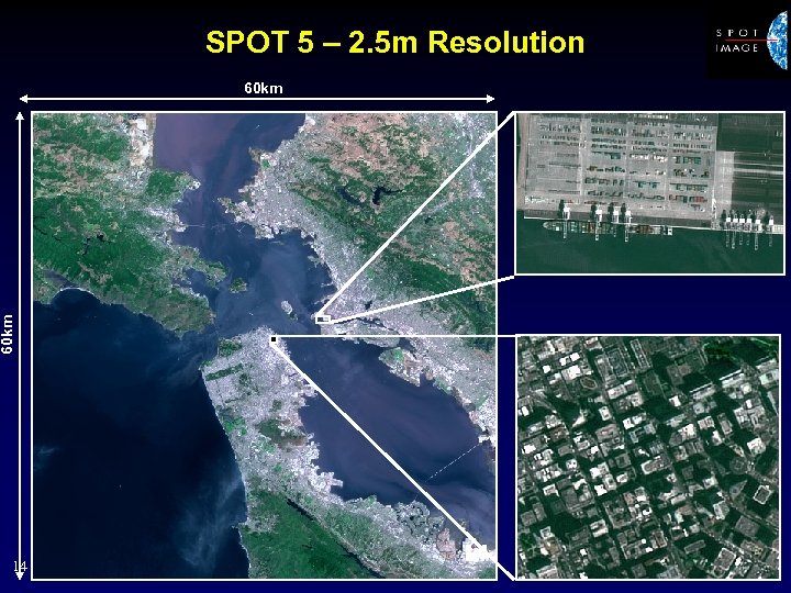 SPOT 5 – 2. 5 m Resolution 60 km 14 