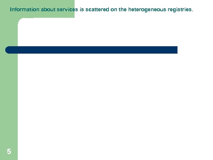 Information about services is scattered on the heterogeneous registries. 5 