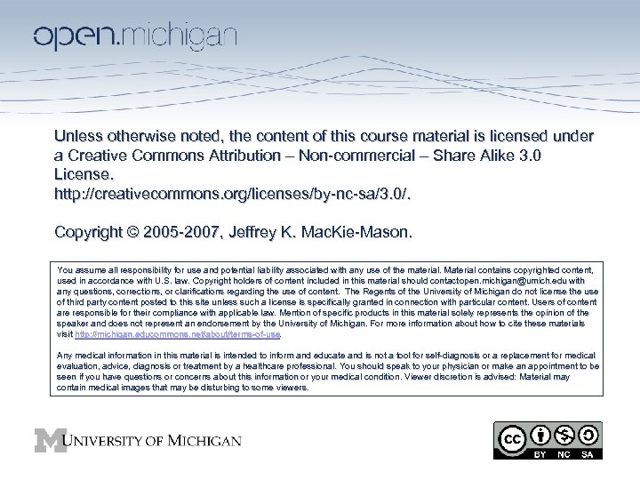 Unless otherwise noted, the content of this course material is licensed under a Creative