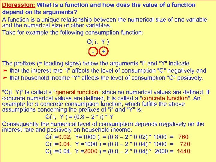Digression: What is a function and how does the value of a function depend