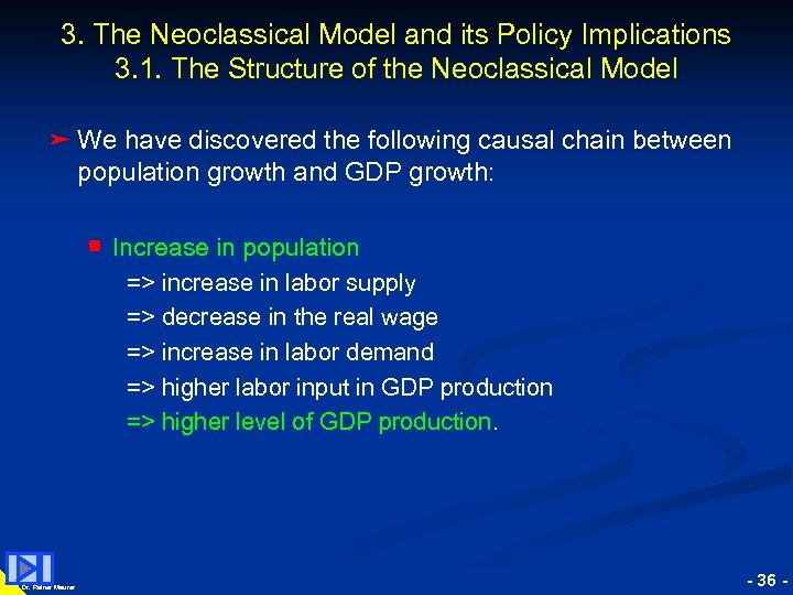 3. The Neoclassical Model and its Policy Implications 3. 1. The Structure of the