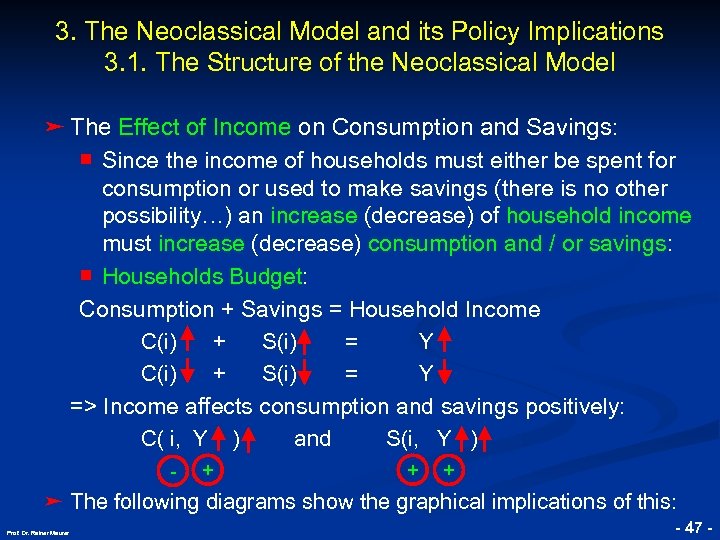 3. The Neoclassical Model and its Policy Implications 3. 1. The Structure of the