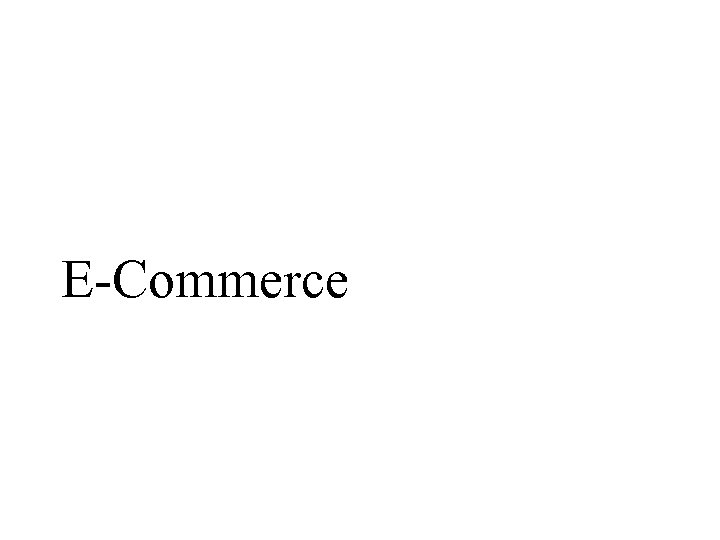 E-Commerce 