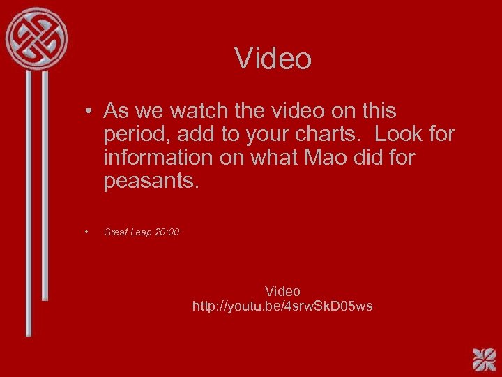 Video • As we watch the video on this period, add to your charts.