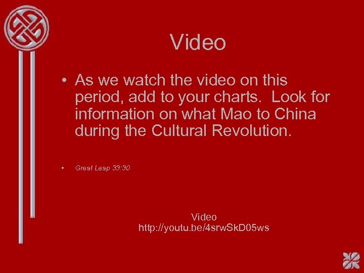 Video • As we watch the video on this period, add to your charts.