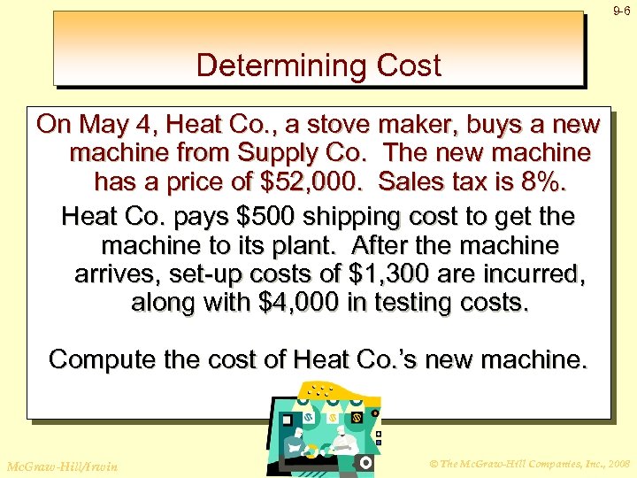 9 -6 Determining Cost On May 4, Heat Co. , a stove maker, buys