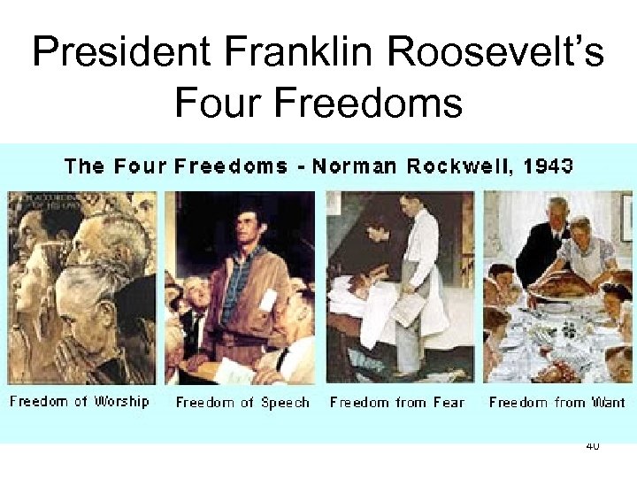 President Franklin Roosevelt’s Four Freedoms 40 
