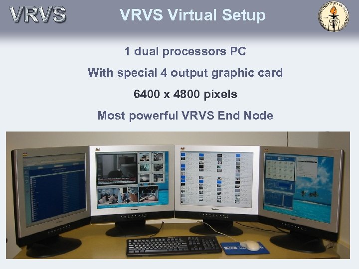 VRVS Virtual Setup 1 dual processors PC With special 4 output graphic card 6400