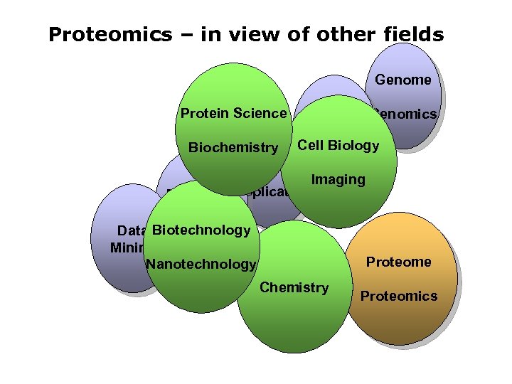 Proteomics – in view of other fields Genome Protein Science Genomics Structural proteome Biochemistry
