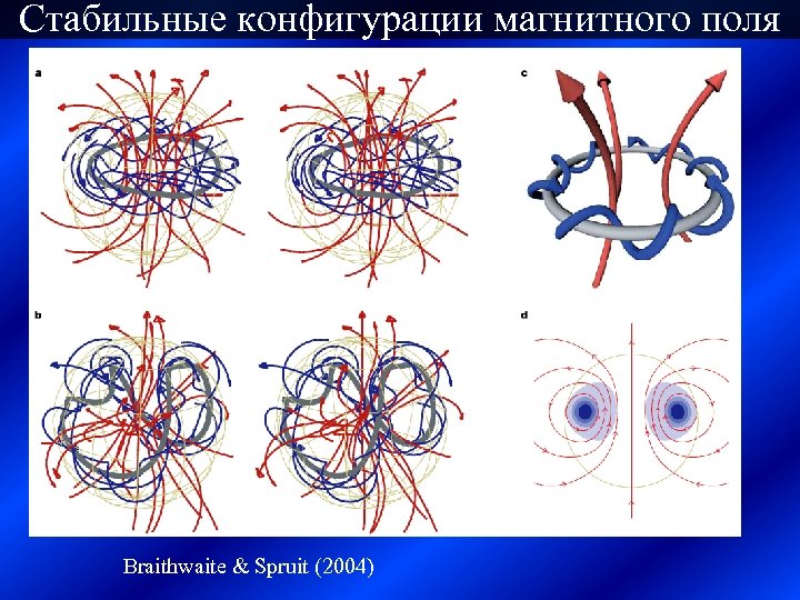 Стабильные конфигурации магнитного поля Braithwaite & Spruit (2004) 