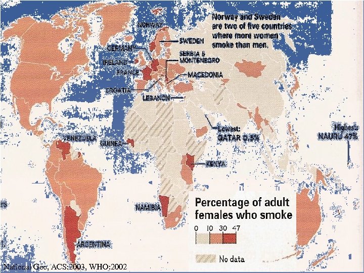 National Geo, ACS: 2003, WHO: 2002 