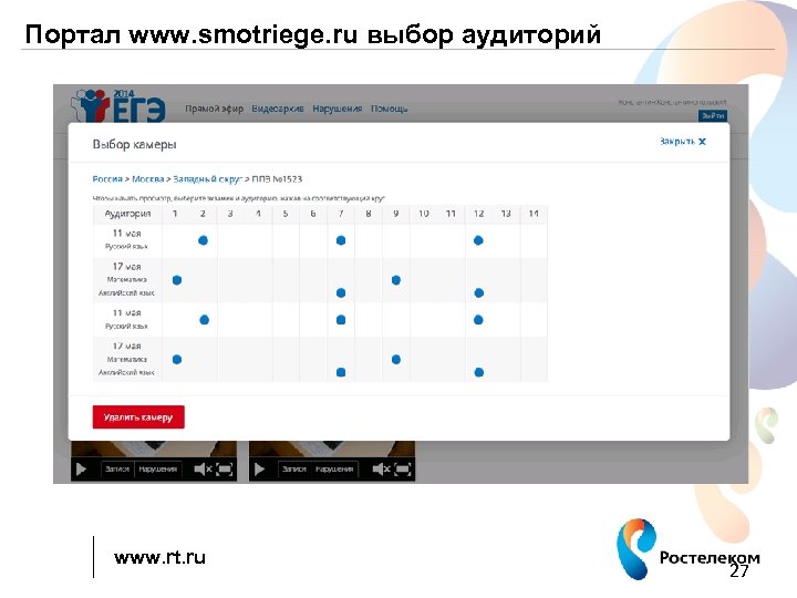 Портал www. smotriege. ru выбор аудиторий www. rt. ru 27 