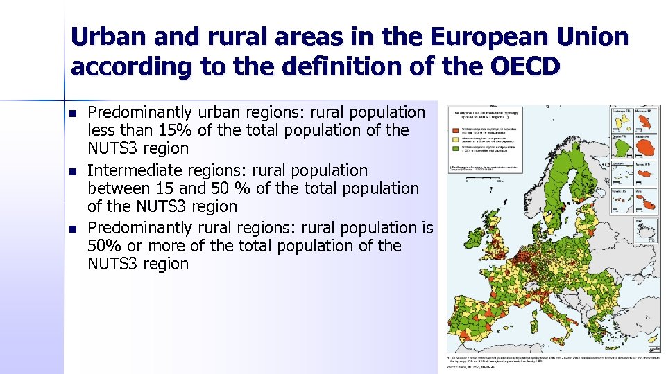 Urban and rural areas in the European Union according to the definition of the