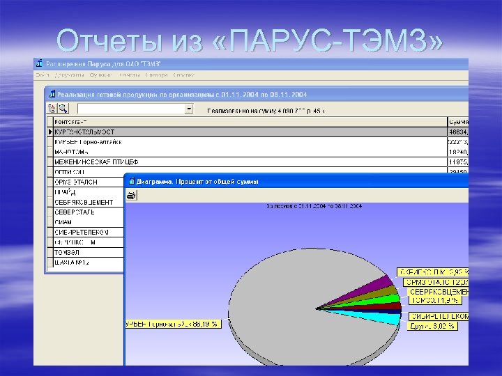 Отчеты из «ПАРУС-ТЭМЗ» 