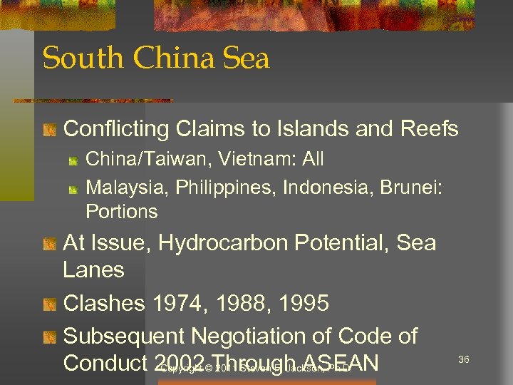 South China Sea Conflicting Claims to Islands and Reefs China/Taiwan, Vietnam: All Malaysia, Philippines,