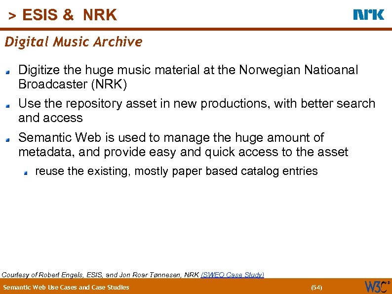 (54) > ESIS & NRK Digital Music Archive Digitize the huge music material at