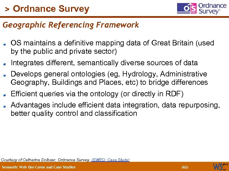 (62) > Ordnance Survey Geographic Referencing Framework OS maintains a definitive mapping data of