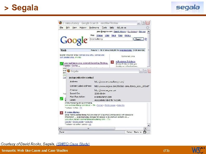 (73) > Segala Courtesy of David Rooks, Segala, (SWEO Case Study) Semantic Web Use
