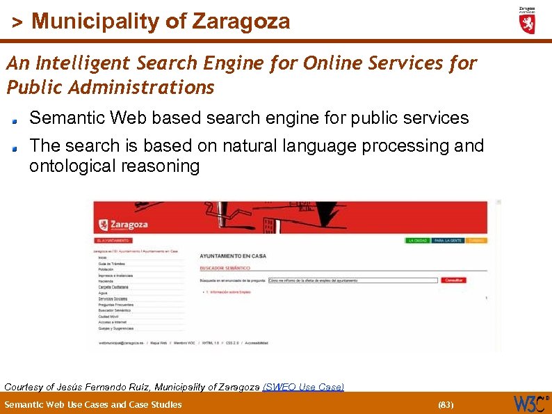 (83) > Municipality of Zaragoza An Intelligent Search Engine for Online Services for Public