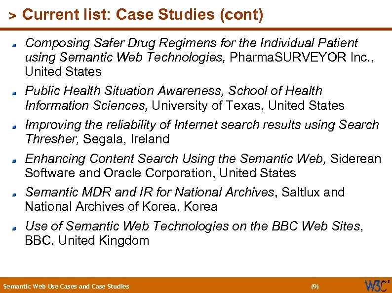 (9) > Current list: Case Studies (cont) Composing Safer Drug Regimens for the Individual