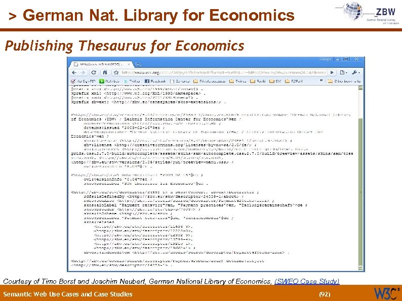(92) > German Nat. Library for Economics Publishing Thesaurus for Economics Courtesy of Timo