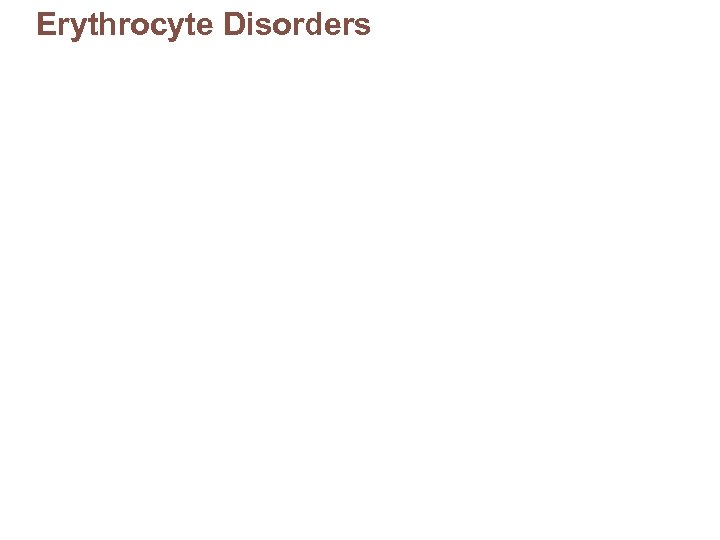 Erythrocyte Disorders 