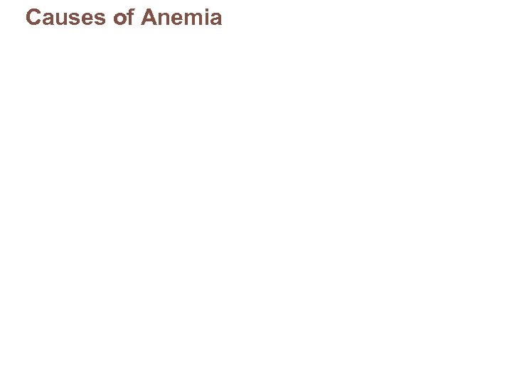 Causes of Anemia 