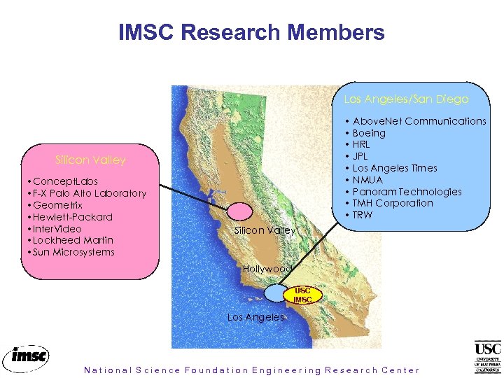 IMSC Research Members Los Angeles/San Diego • Above. Net Communications • Boeing • HRL