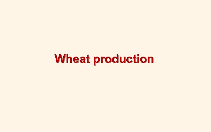 Wheat production 