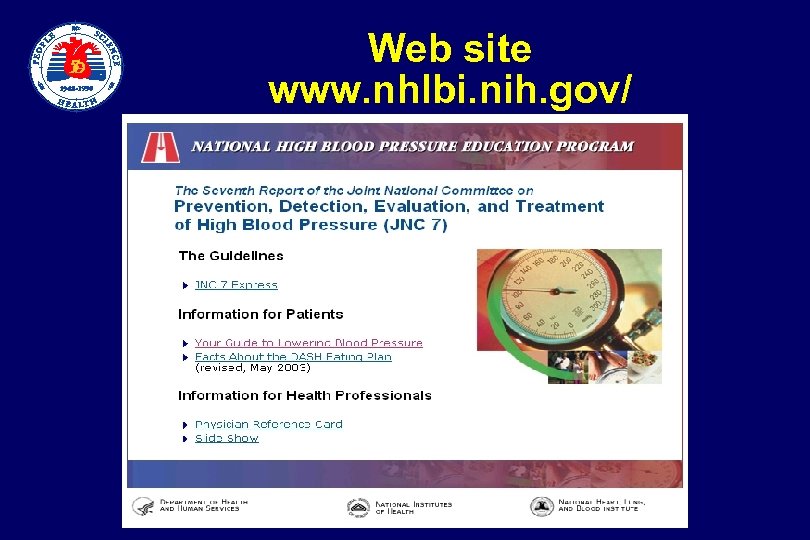  Web site www. nhlbi. nih. gov/ 