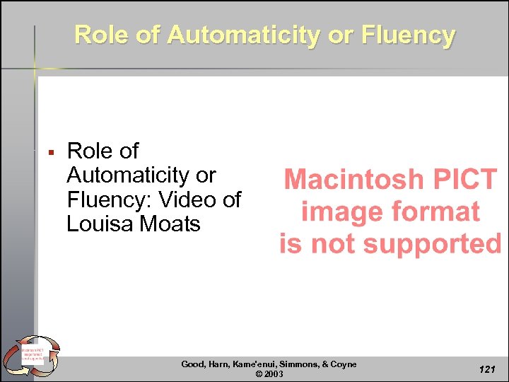 Role of Automaticity or Fluency § Role of Automaticity or Fluency: Video of Louisa