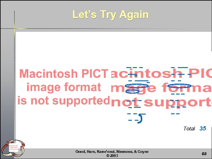 Let’s Try Again Total 35 Good, Harn, Kame'enui, Simmons, & Coyne © 2003 68