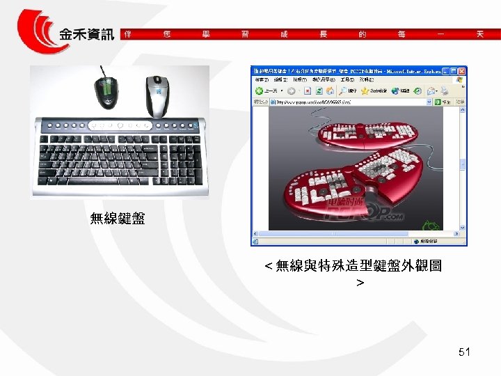 無線鍵盤 ＜無線與特殊造型鍵盤外觀圖 ＞ 51 