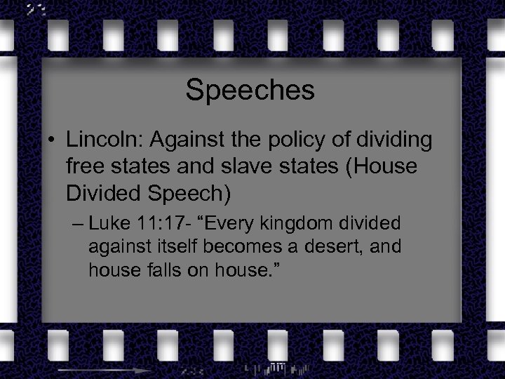 Speeches • Lincoln: Against the policy of dividing free states and slave states (House