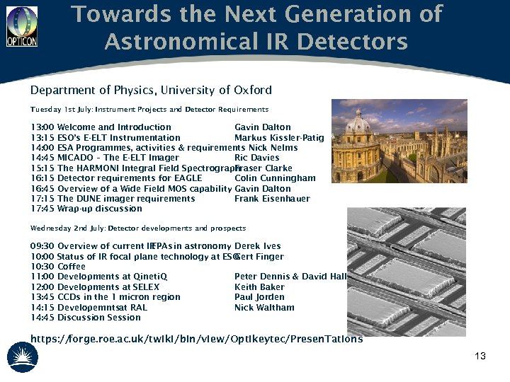 Towards the Next Generation of Astronomical IR Detectors Department of Physics, University of Oxford