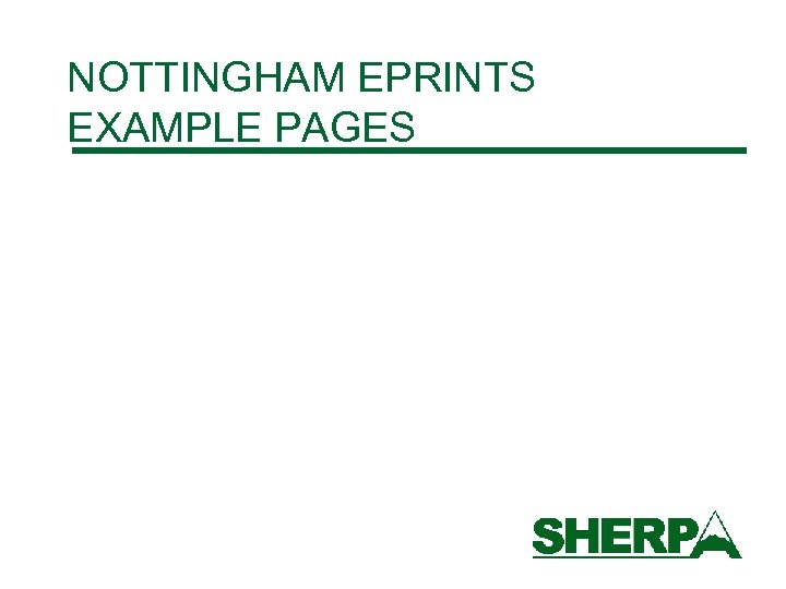 NOTTINGHAM EPRINTS EXAMPLE PAGES 