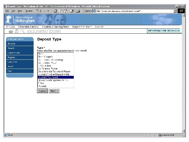 Nottingham eprints - deposit 